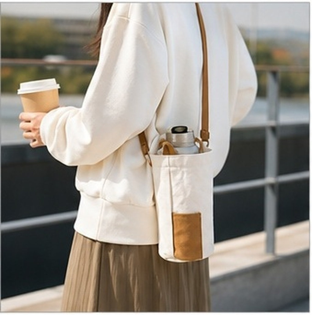 Outdoor Sport Glass Water Bottle - 스포츠용 물병 가방, 휴대용 캔버스 컵