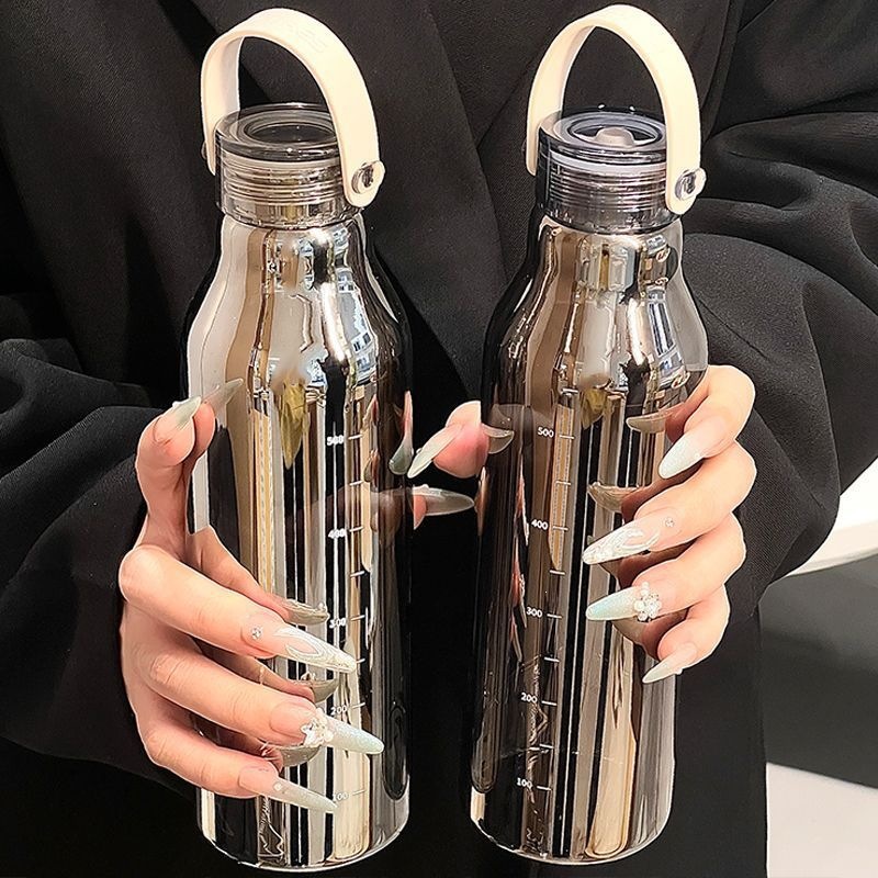 Outdoor Sport Glass Water Bottle - 600ml 용량의 두꺼운 유리 물병으로, 실외,
