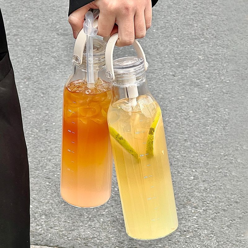 600ml 용량의 두꺼운 유리 물병으로, 실외, 사무실 - Outdoor Sport Glass Water Bottle 리뷰 및 가격